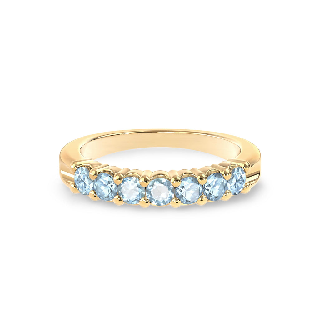Rosecliff Luxe Nantucket Blue Topaz Stackable Ring in 14k Gold (December)