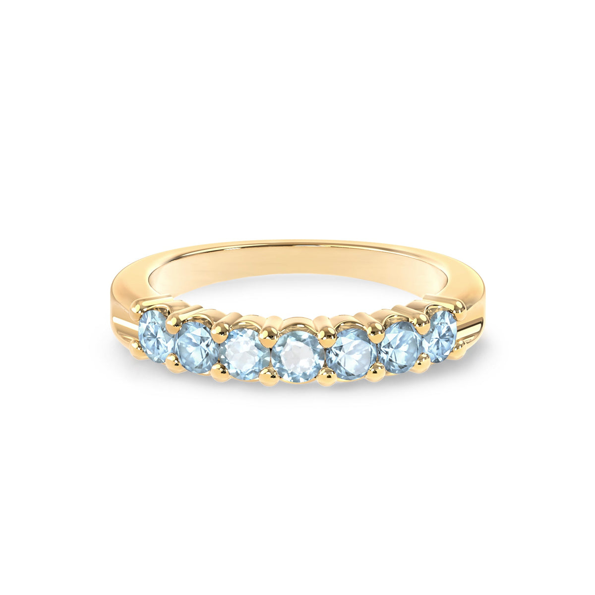 Rosecliff Luxe Nantucket Blue Topaz Stackable Ring in 14k Gold (December)