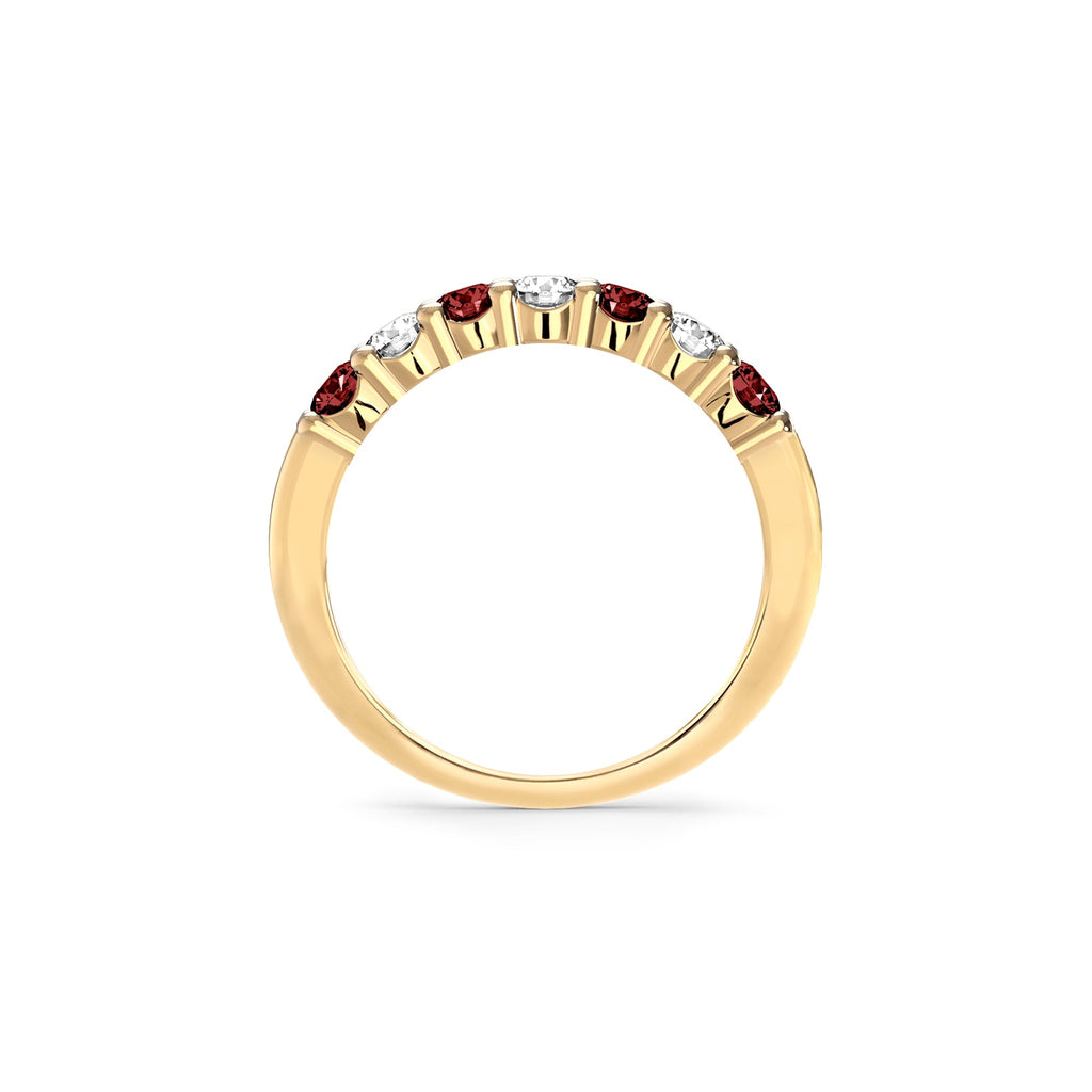 Rosecliff Luxe Diamond & Garnet Stackable Ring in 14k Gold (January)