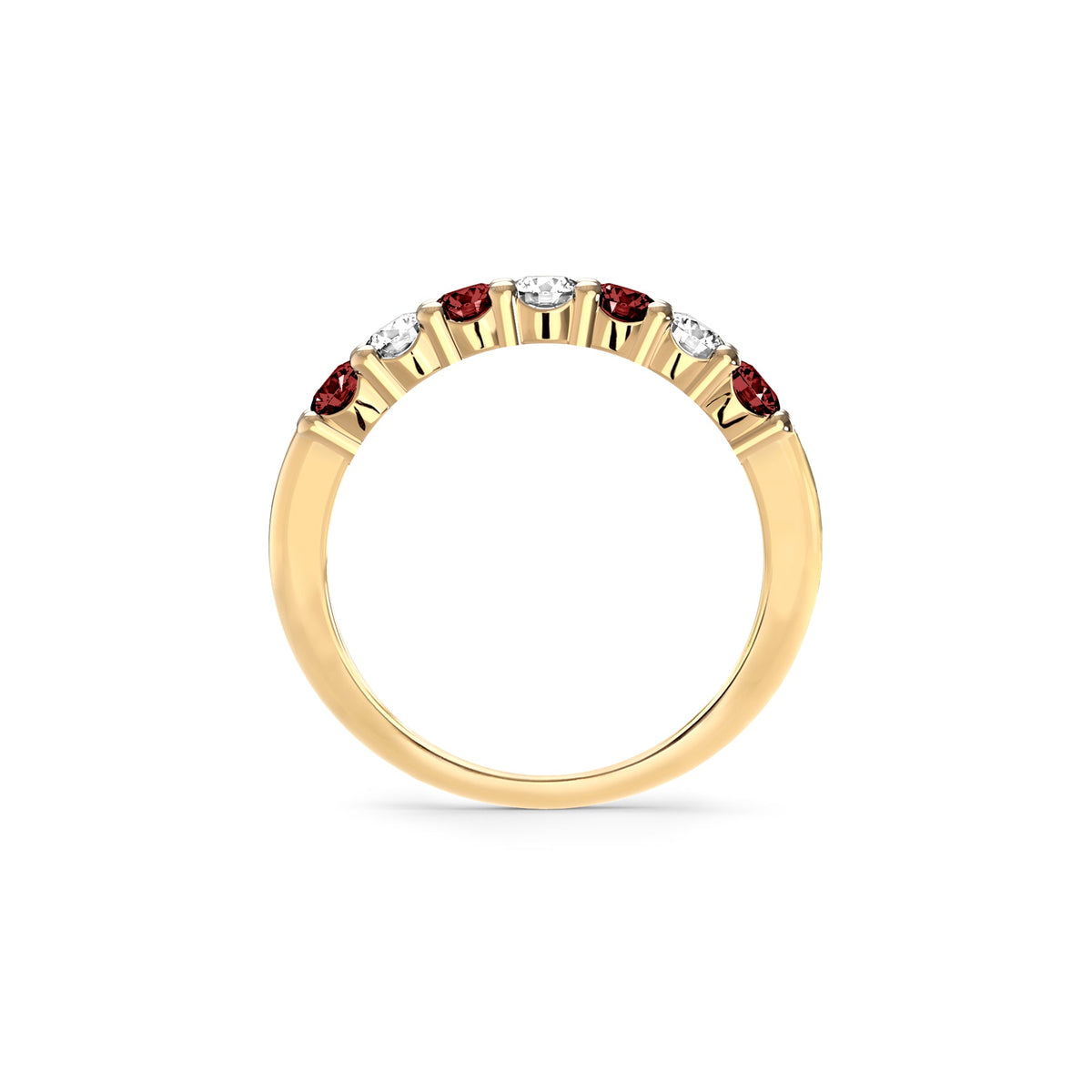 Rosecliff Luxe Diamond & Garnet Stackable Ring in 14k Gold (January)