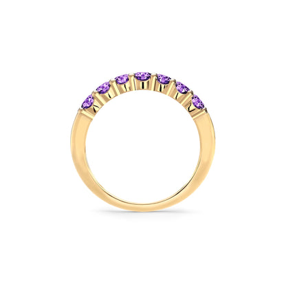 Rosecliff Luxe Amethyst Stackable Ring in 14k Gold (February