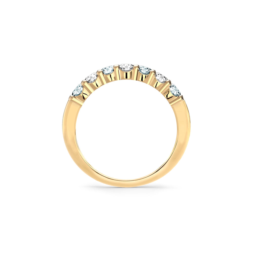 Rosecliff Luxe Diamond & Aquamarine Stackable Ring in 14k Gold (March)