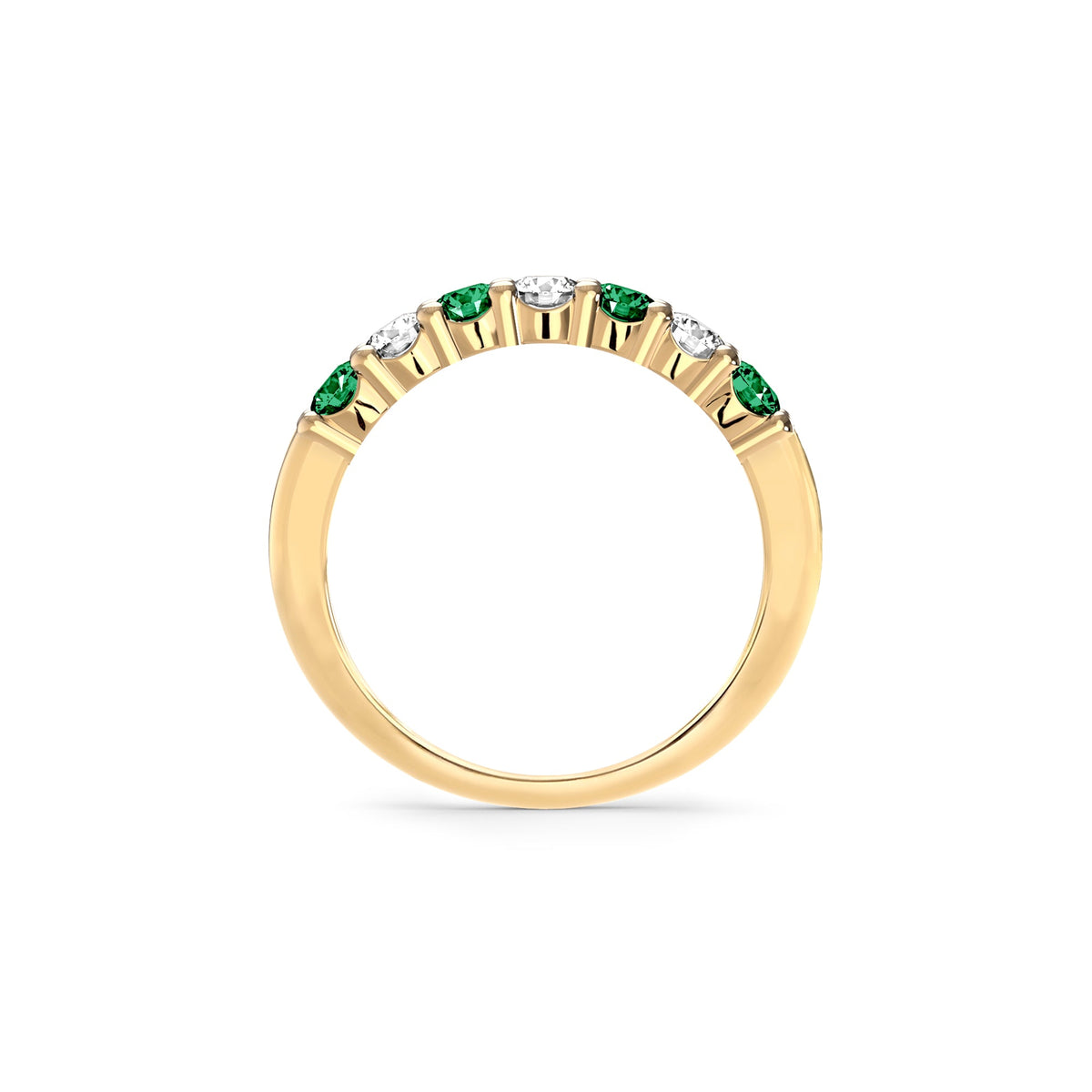 Rosecliff Luxe Diamond & Emerald Stackable Ring in 14k Gold (May)