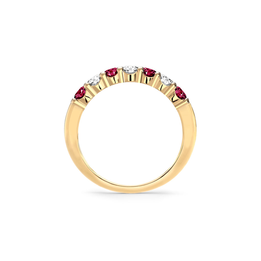 Rosecliff Luxe Diamond & Ruby Stackable Ring in 14k Gold (July)