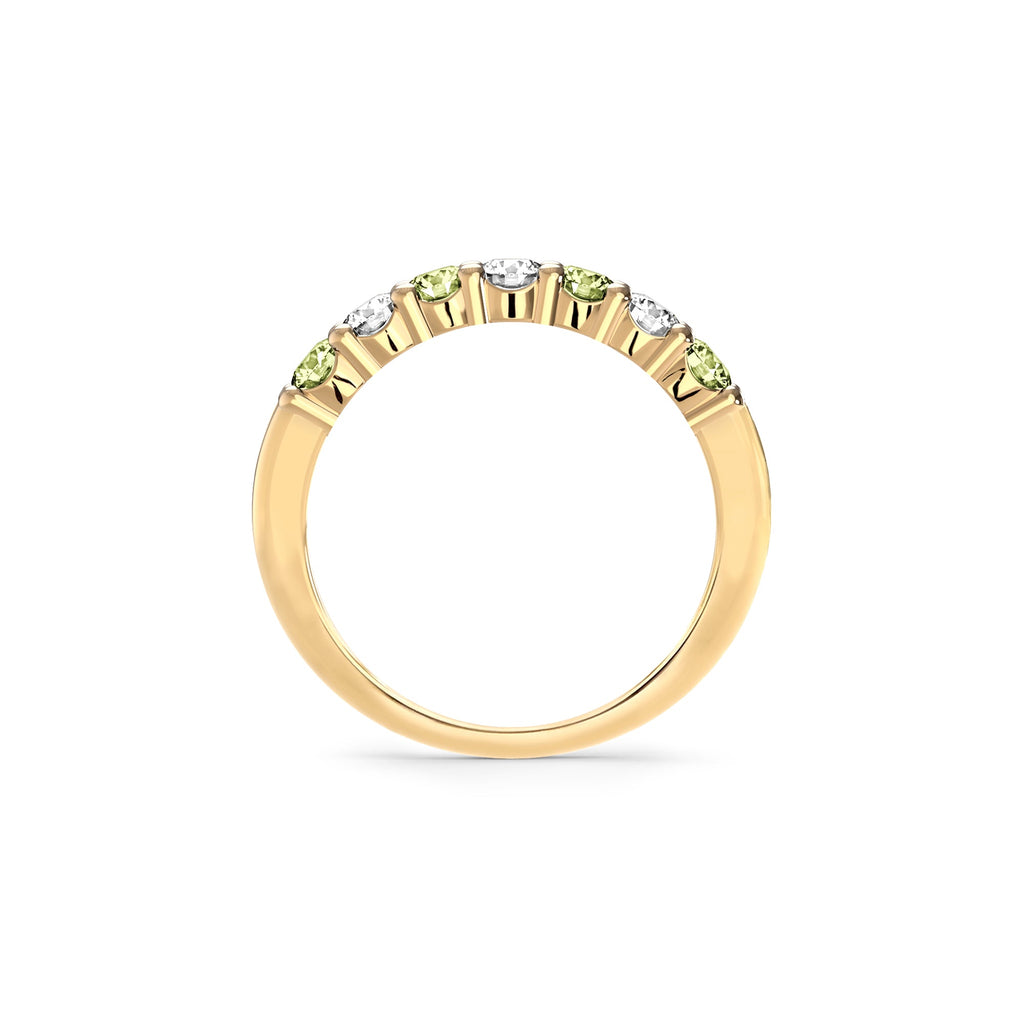 Rosecliff Luxe Diamond & Peridot Stackable Ring in 14k Gold (August)