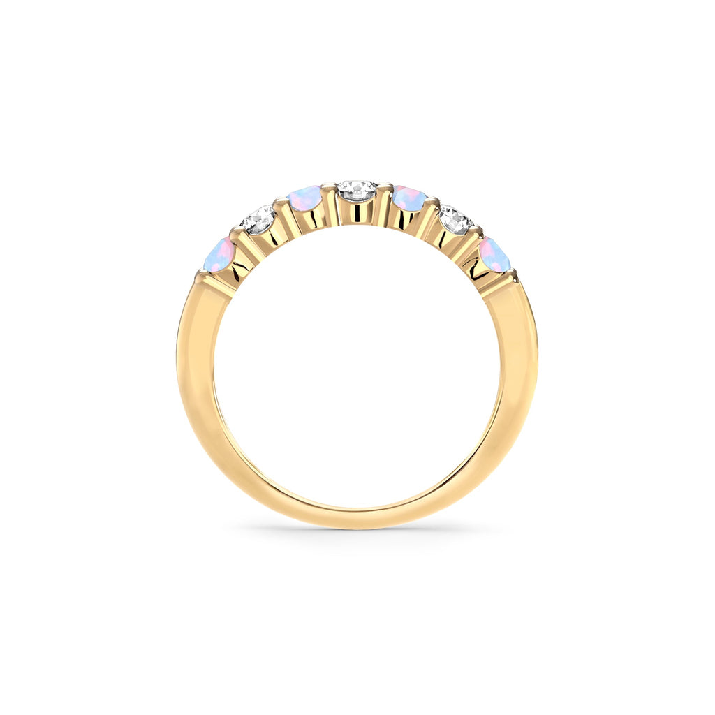 Rosecliff Luxe Diamond & Opal Stackable Ring in 14k Gold (October)