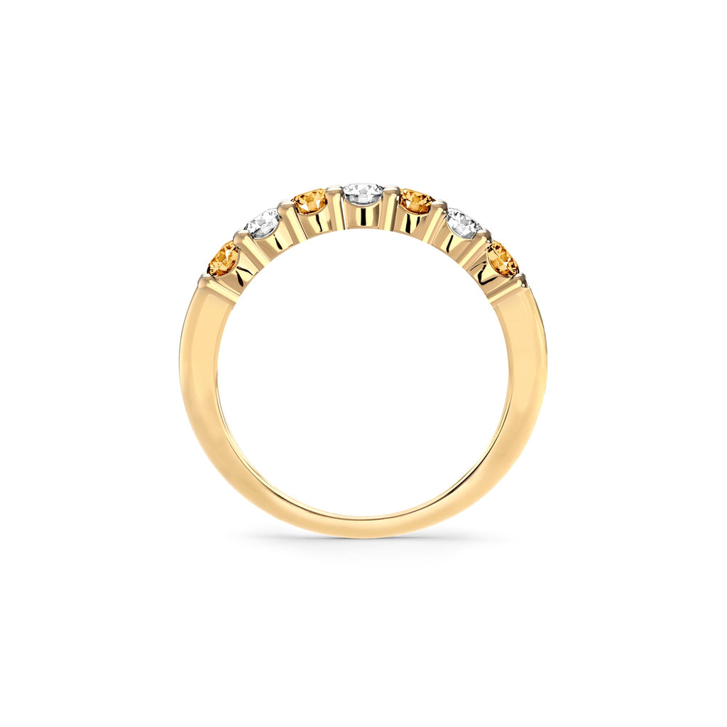 Rosecliff Luxe Diamond & Citrine Stackable Ring in 14k Gold (November)