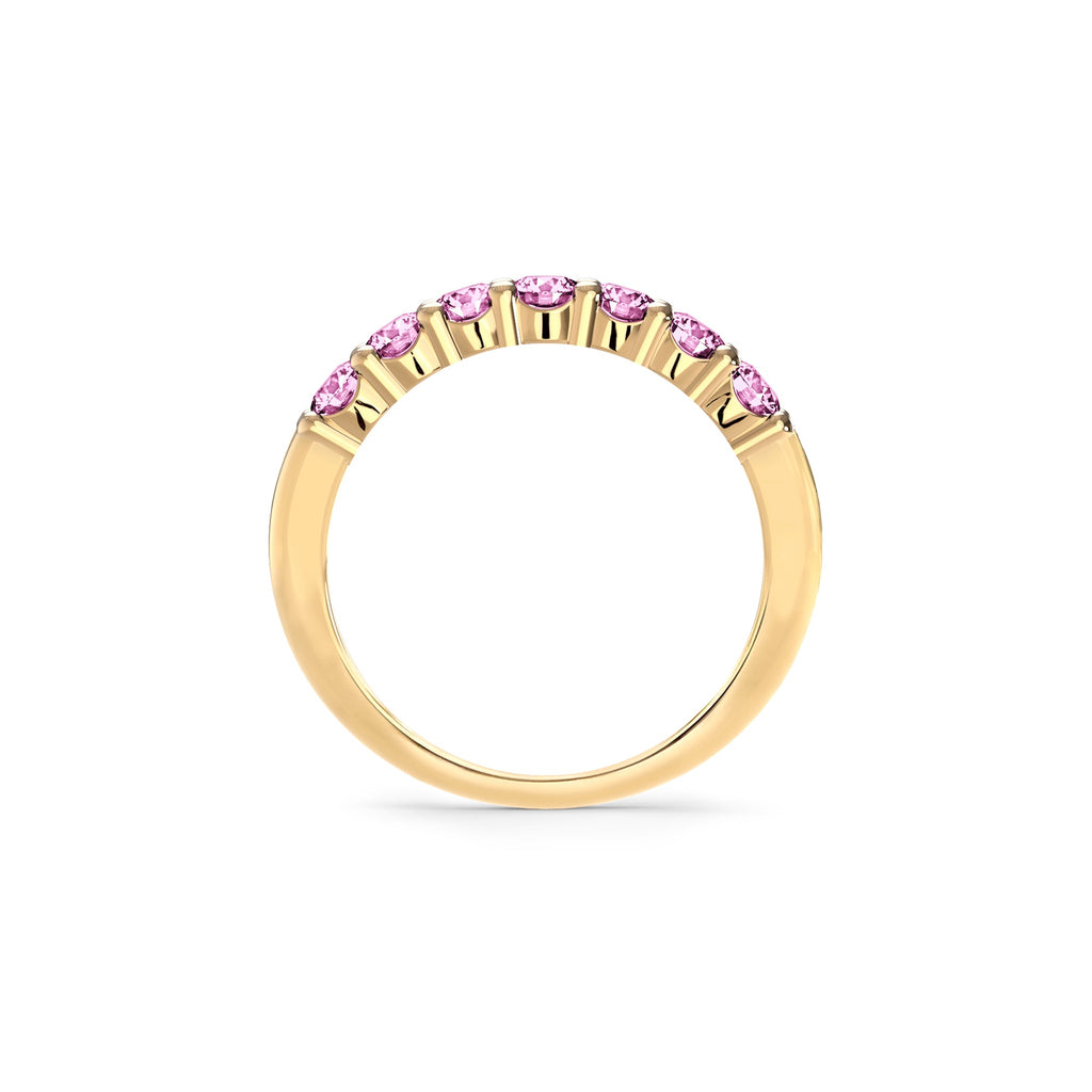 Rosecliff Luxe Pink Sapphire Stackable Ring in 14k Gold (October)