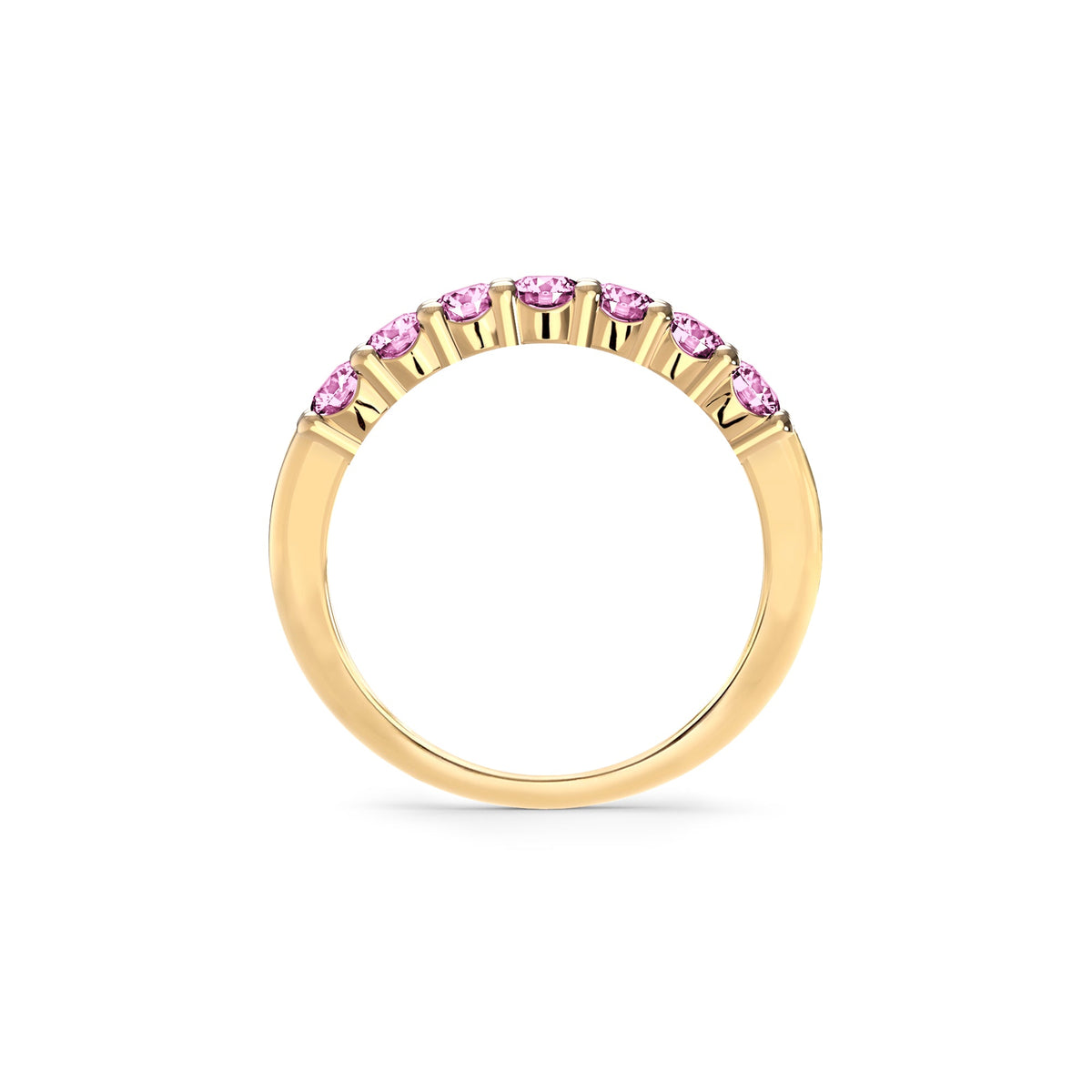 Rosecliff Luxe Pink Sapphire Stackable Ring in 14k Gold (October)