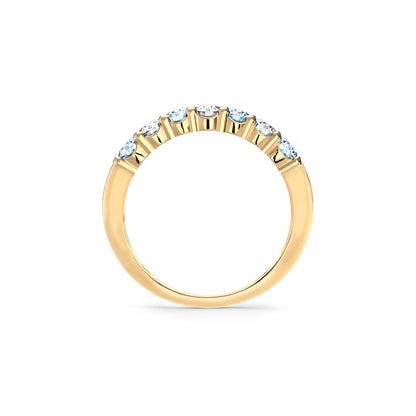 Rosecliff Luxe Diamond & Nantucket Blue Topaz Stackable Ring in 14k Gold (December)