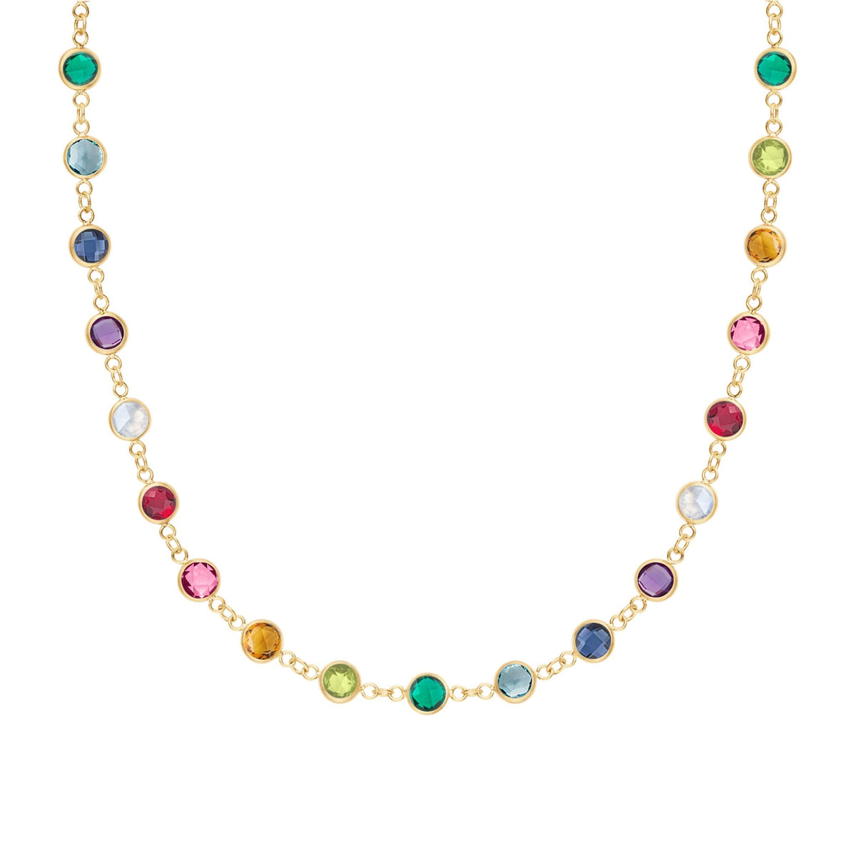 Rainbow Newport Necklace in 14k Gold