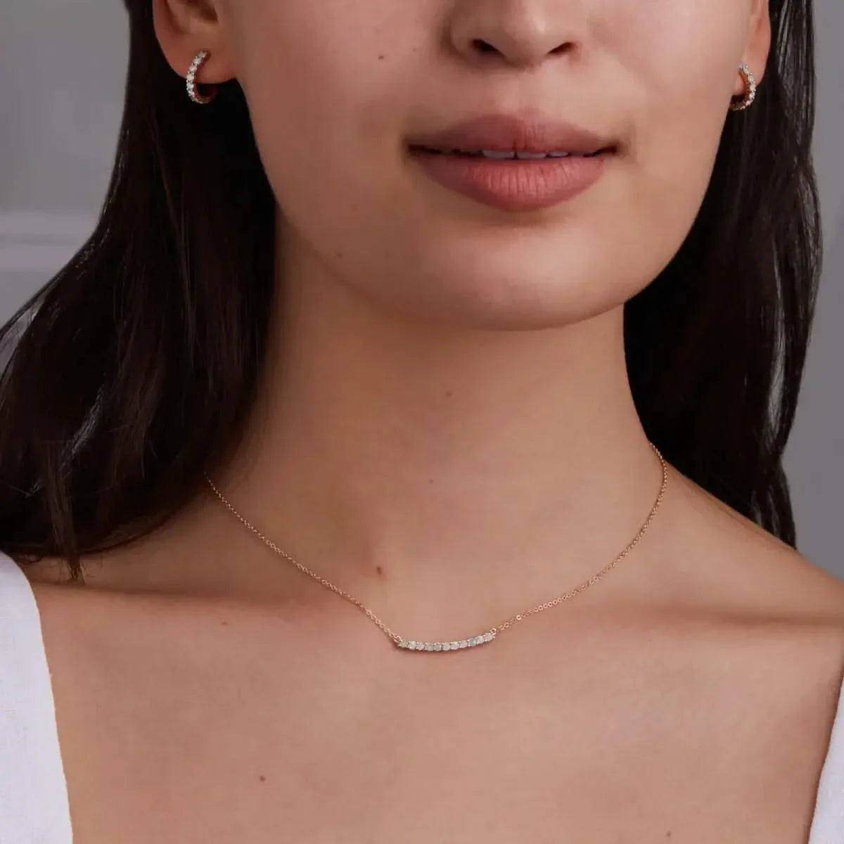 Rosecliff Opal Bar Necklace in 14k Gold (October)