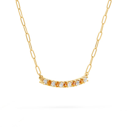 Rosecliff Diamond & Citrine Bar Adelaide Mini Necklace in 14k Gold (November)