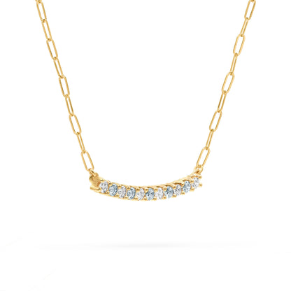Rosecliff Diamond & Aquamarine Bar Adelaide Mini Necklace in 14k Gold (March)