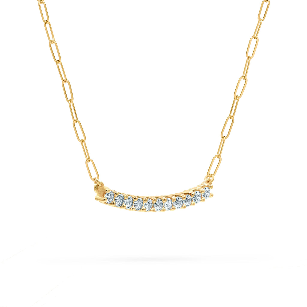 Rosecliff Aquamarine Bar Adelaide Mini Necklace in 14k Gold (March)