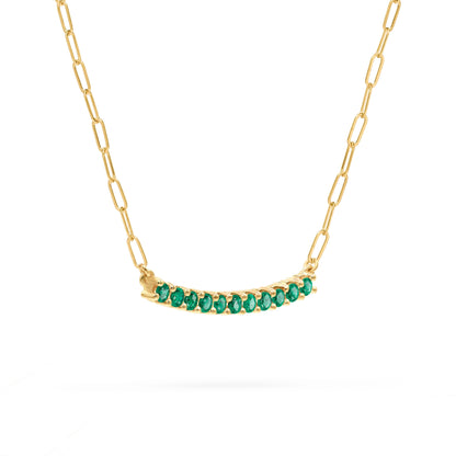 Rosecliff Emerald Bar Adelaide Mini Necklace in 14k Gold (May)