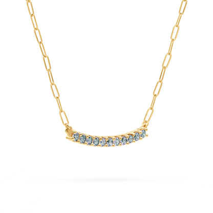 Rosecliff Alexandrite Bar Adelaide Mini Necklace in 14k Gold (June)