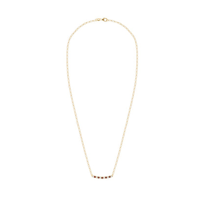 Rosecliff Diamond & Garnet Bar Adelaide Mini Necklace in 14k Gold (January)