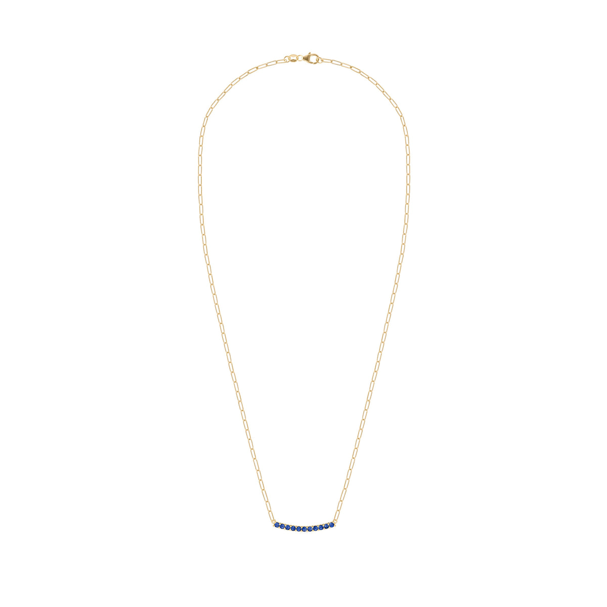 Rosecliff Sapphire Bar Adelaide Mini Necklace in 14k Gold (September)
