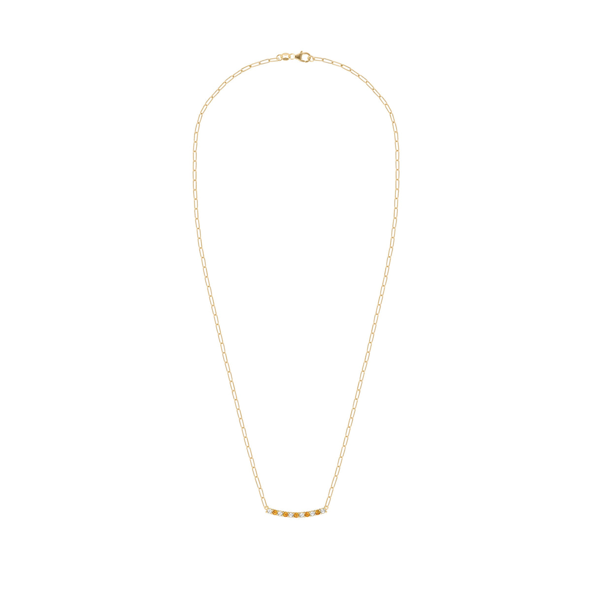 Rosecliff Diamond & Citrine Bar Adelaide Mini Necklace in 14k Gold (November)