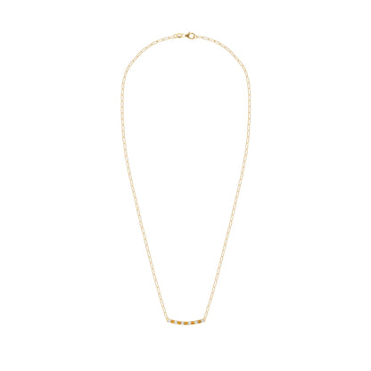 Rosecliff Diamond & Citrine Bar Adelaide Mini Necklace in 14k Gold (November)