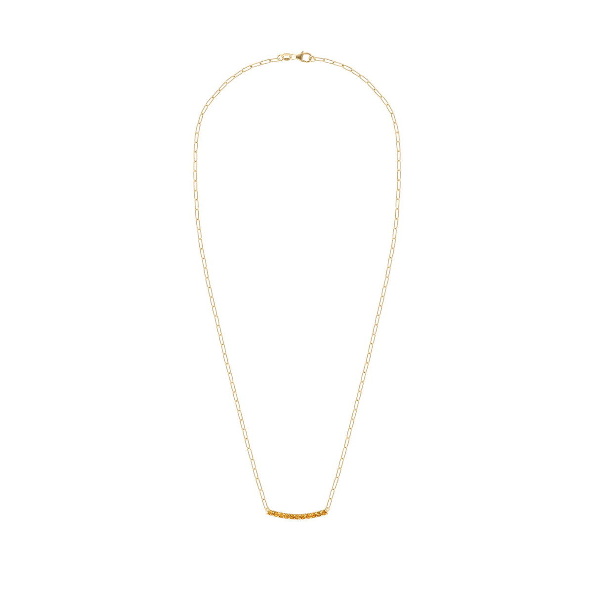 Rosecliff Citrine Bar Adelaide Mini Necklace in 14k Gold (November)