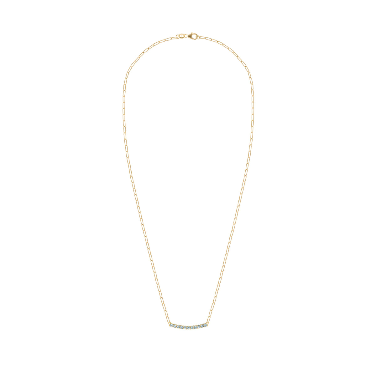 Rosecliff Nantucket Blue Topaz Bar Adelaide Mini Necklace in 14k Gold (December)