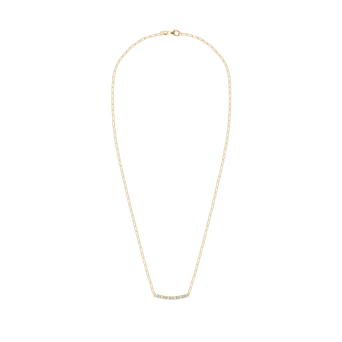 Rosecliff Diamond & Aquamarine Bar Adelaide Mini Necklace in 14k Gold (March)