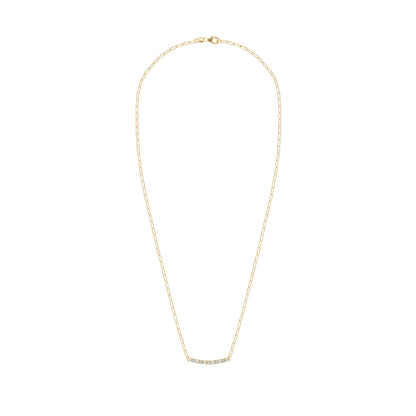 Rosecliff Diamond & Aquamarine Bar Adelaide Mini Necklace in 14k Gold (March)