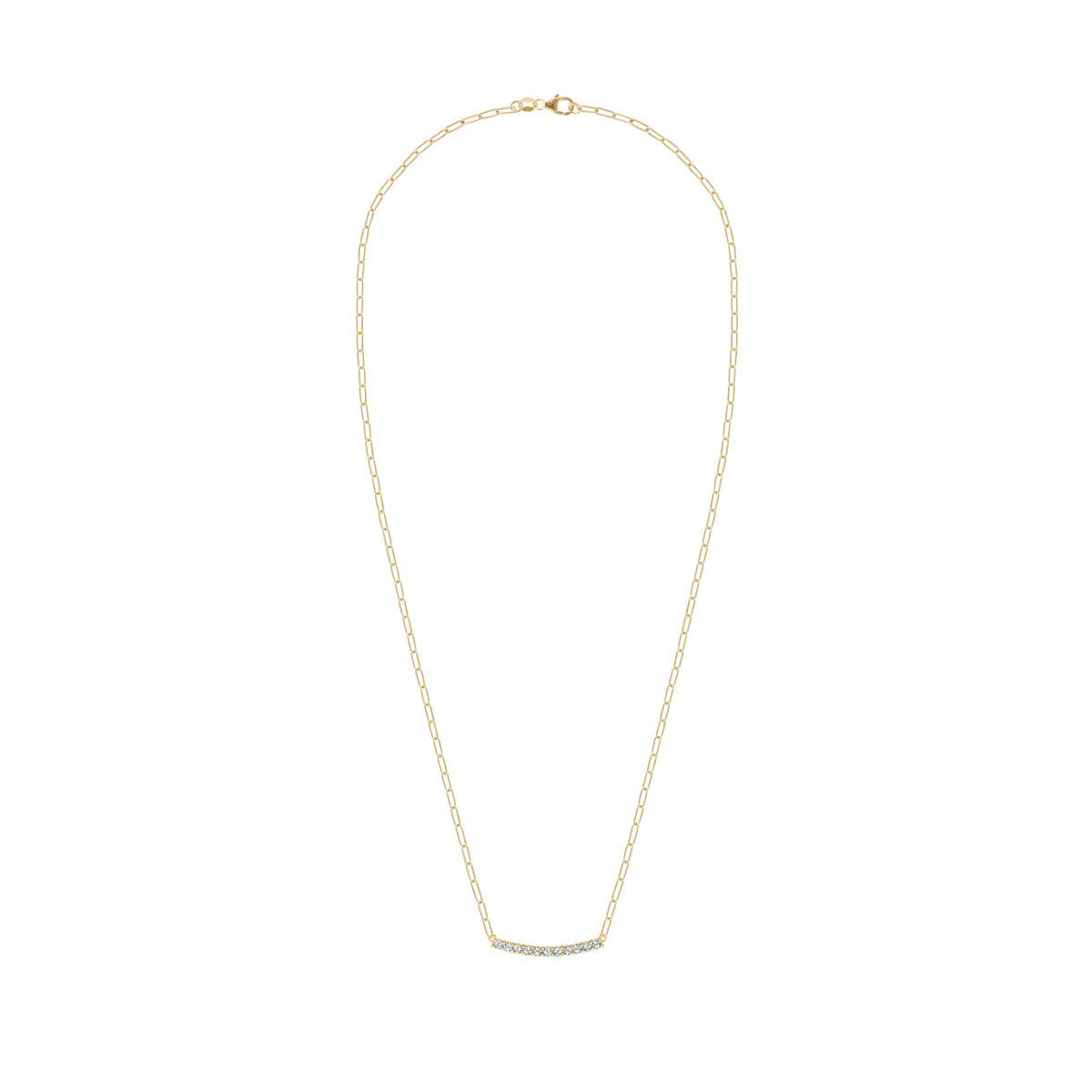 Rosecliff Aquamarine Bar Adelaide Mini Necklace in 14k Gold (March)