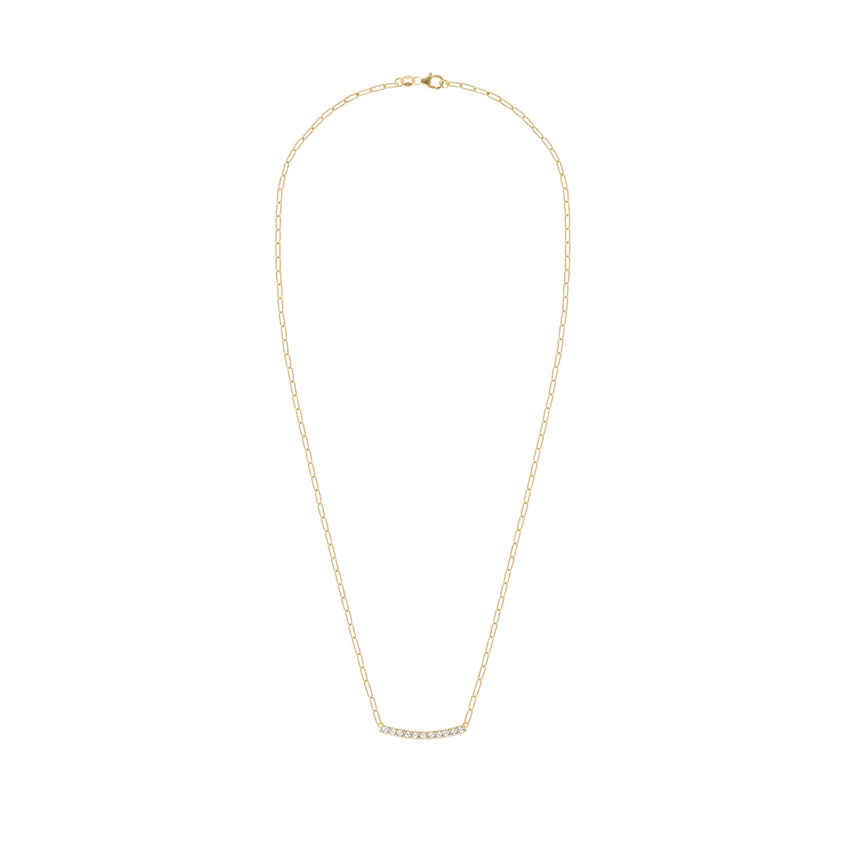 Rosecliff White Topaz Bar Adelaide Mini Necklace in 14k Gold (April)