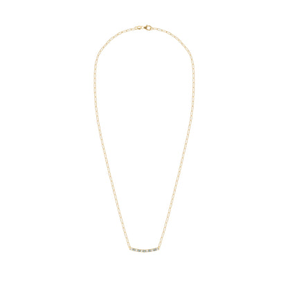 Rosecliff Diamond & Alexandrite Bar Adelaide Mini Necklace in 14k Gold (June)