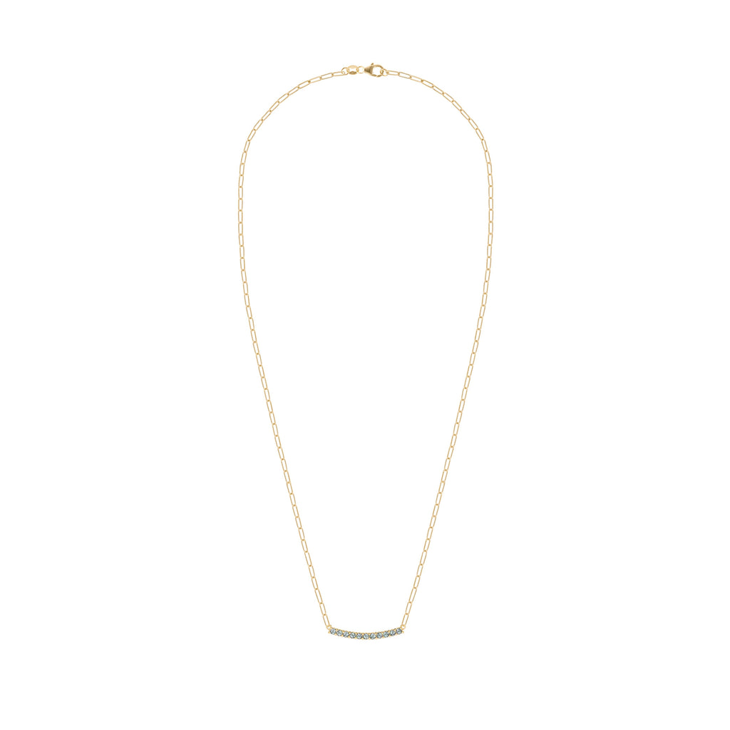Rosecliff Alexandrite Bar Adelaide Mini Necklace in 14k Gold (June)