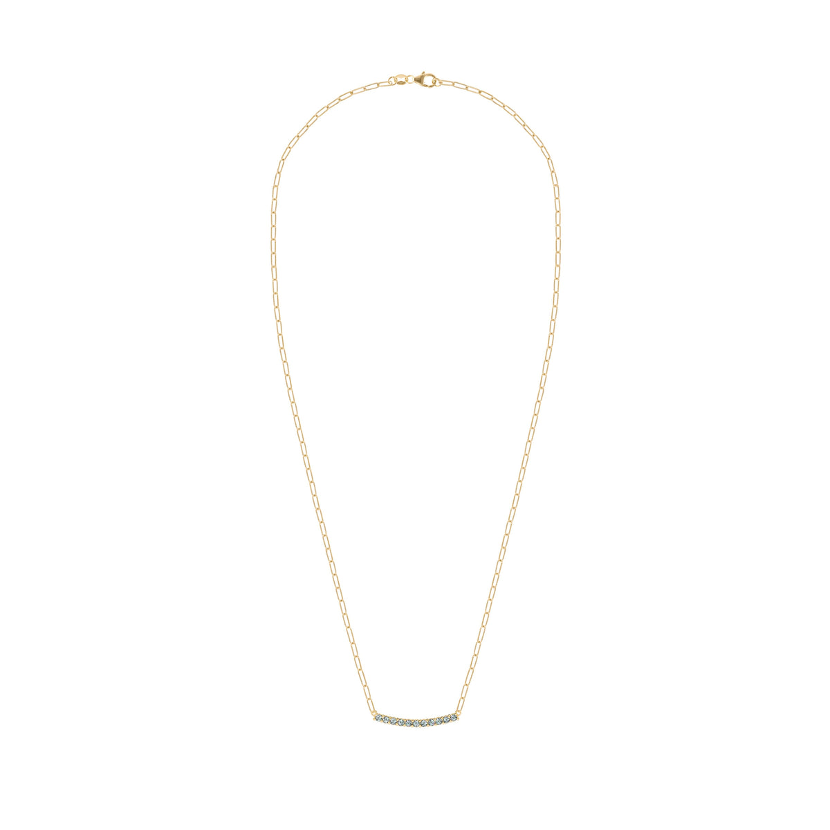 Rosecliff Alexandrite Bar Adelaide Mini Necklace in 14k Gold (June)