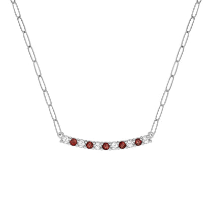 Rosecliff Diamond & Garnet Bar Adelaide Mini Necklace in 14k Gold (January)