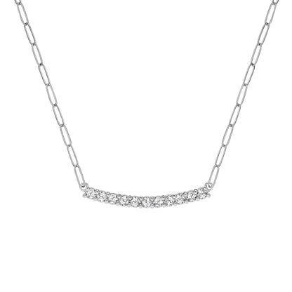 Rosecliff White Topaz Bar Adelaide Mini Necklace in 14k Gold (April)
