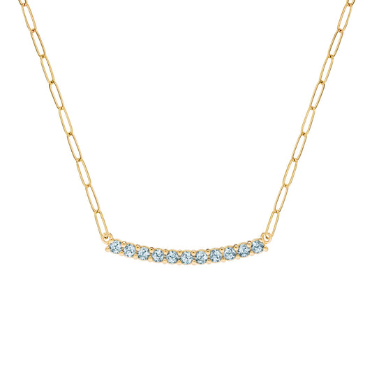 Rosecliff Nantucket Blue Topaz Bar Adelaide Mini Necklace in 14k Gold (December)