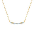 Rosecliff Aquamarine Bar Adelaide Mini Necklace in 14k Gold (March)