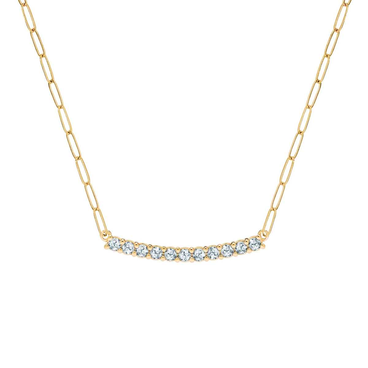 Rosecliff Aquamarine Bar Adelaide Mini Necklace in 14k Gold (March)