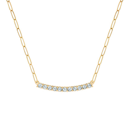 Rosecliff Aquamarine Bar Adelaide Mini Necklace in 14k Gold (March)