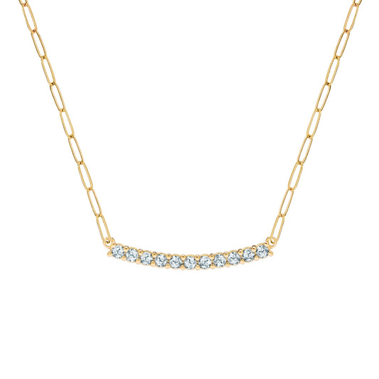 Rosecliff Aquamarine Bar Adelaide Mini Necklace in 14k Gold (March)