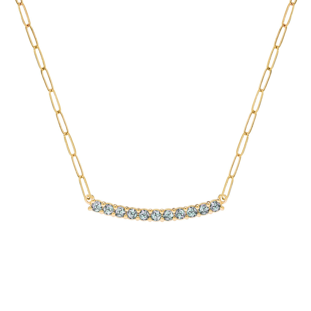 Rosecliff Alexandrite Bar Adelaide Mini Necklace in 14k Gold (June)