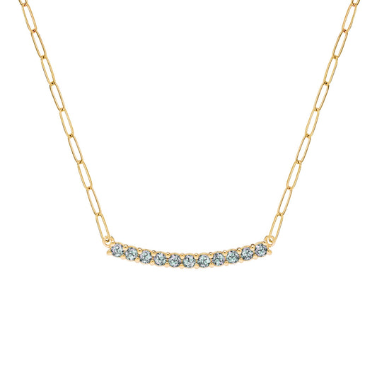 Rosecliff Alexandrite Bar Adelaide Mini Necklace in 14k Gold (June)