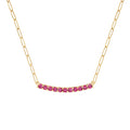 Rosecliff Ruby Bar Adelaide Mini Necklace in 14k Gold (July)