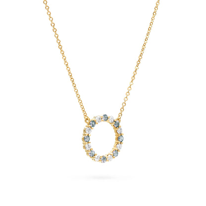 Rosecliff Circle Diamond & Alexandrite Necklace in 14k Gold (June)