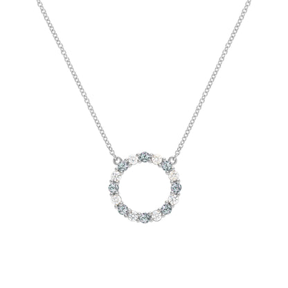 Rosecliff Circle Diamond & Alexandrite Necklace in 14k Gold (June)