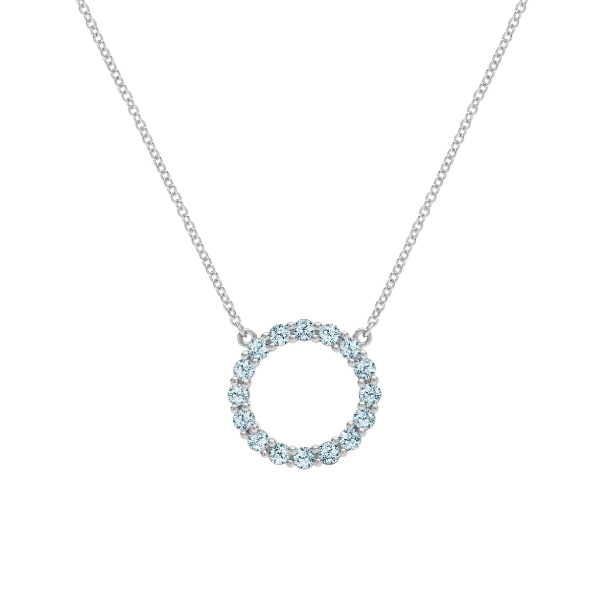 Rosecliff Circle Nantucket Blue Topaz Necklace in 14k Gold (December)
