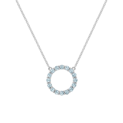 Rosecliff Circle Nantucket Blue Topaz Necklace in 14k Gold (December)