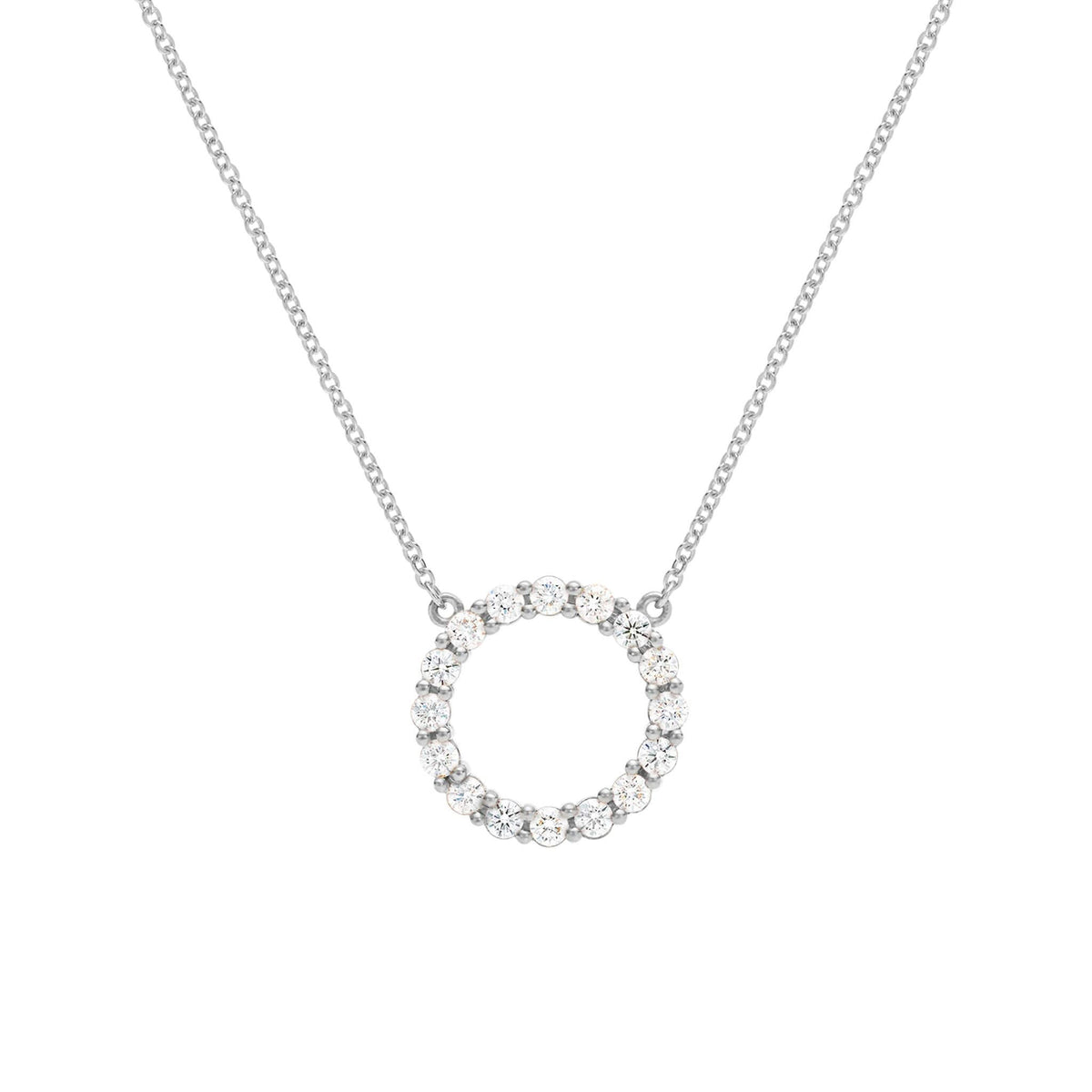 Rosecliff Circle Diamond Necklace in 14k Gold (April)