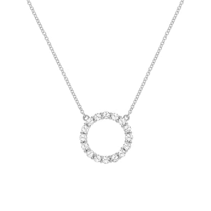 Rosecliff Circle White Topaz Necklace in 14k Gold (April)